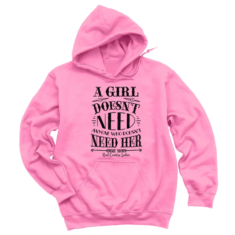 A Girl Doesn't Need Black Print Hoodies & Long Sleeves