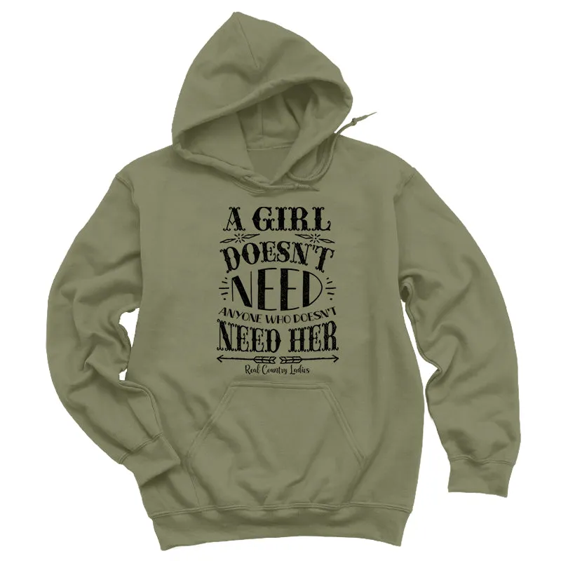 A Girl Doesn't Need Black Print Hoodies & Long Sleeves