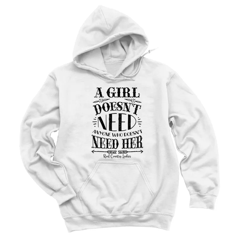 A Girl Doesn't Need Black Print Hoodies & Long Sleeves