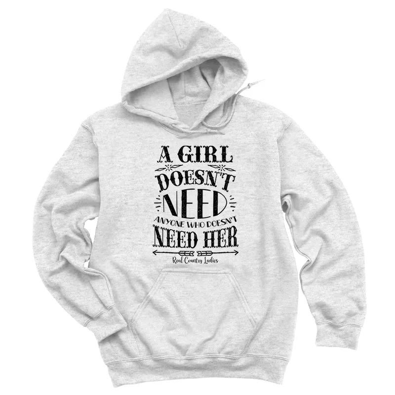 A Girl Doesn't Need Black Print Hoodies & Long Sleeves