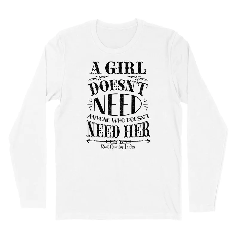 A Girl Doesn't Need Black Print Hoodies & Long Sleeves