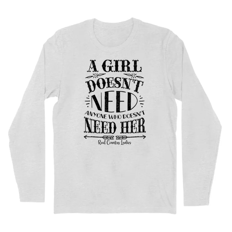 A Girl Doesn't Need Black Print Hoodies & Long Sleeves