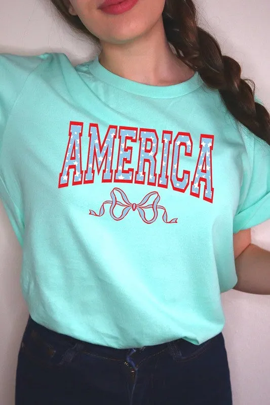 America Ribbon Graphic T Shirt