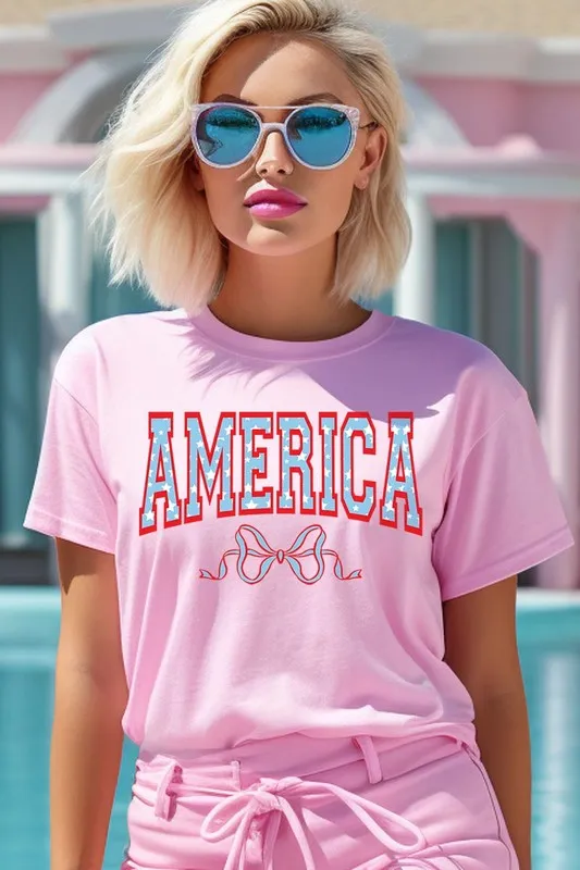 America Ribbon Graphic T Shirt