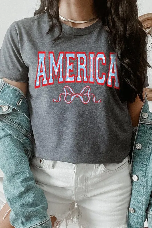 America Ribbon Graphic T Shirt