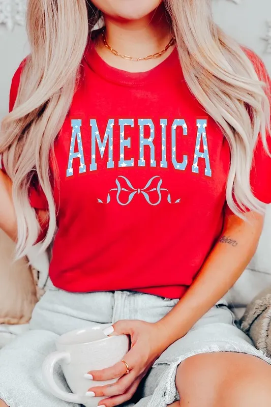 America Ribbon Graphic T Shirt