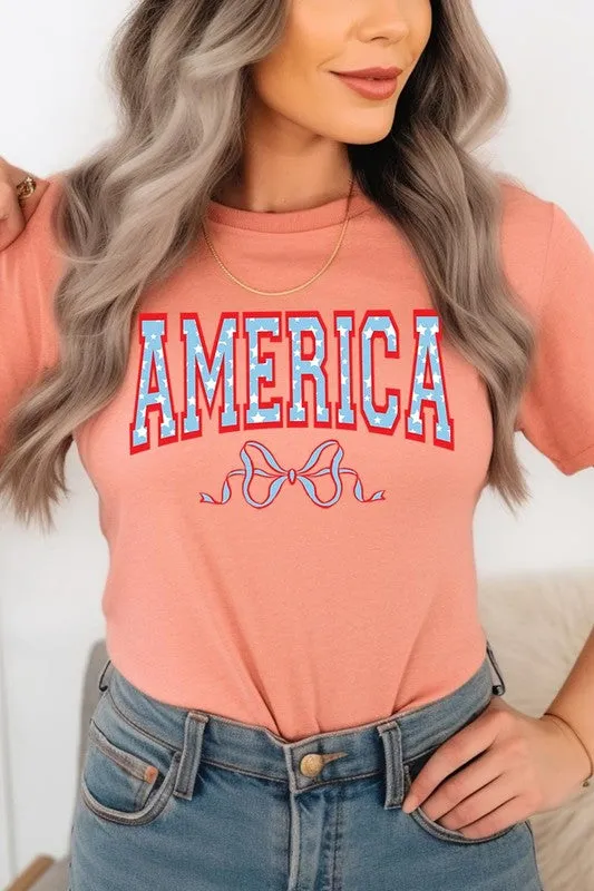 America Ribbon Graphic T Shirt