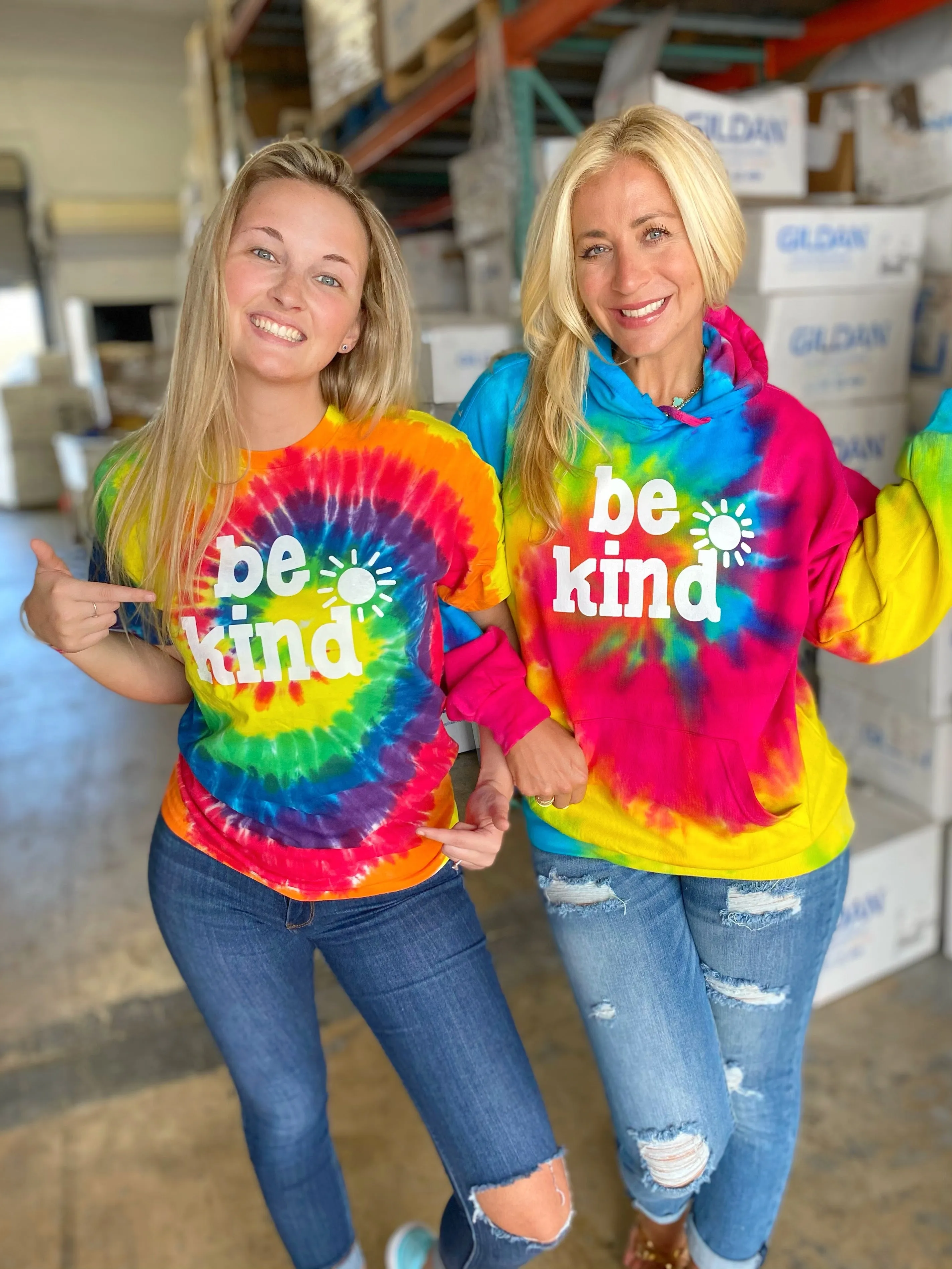 Be Kind Hoodie - Reactive Rainbow