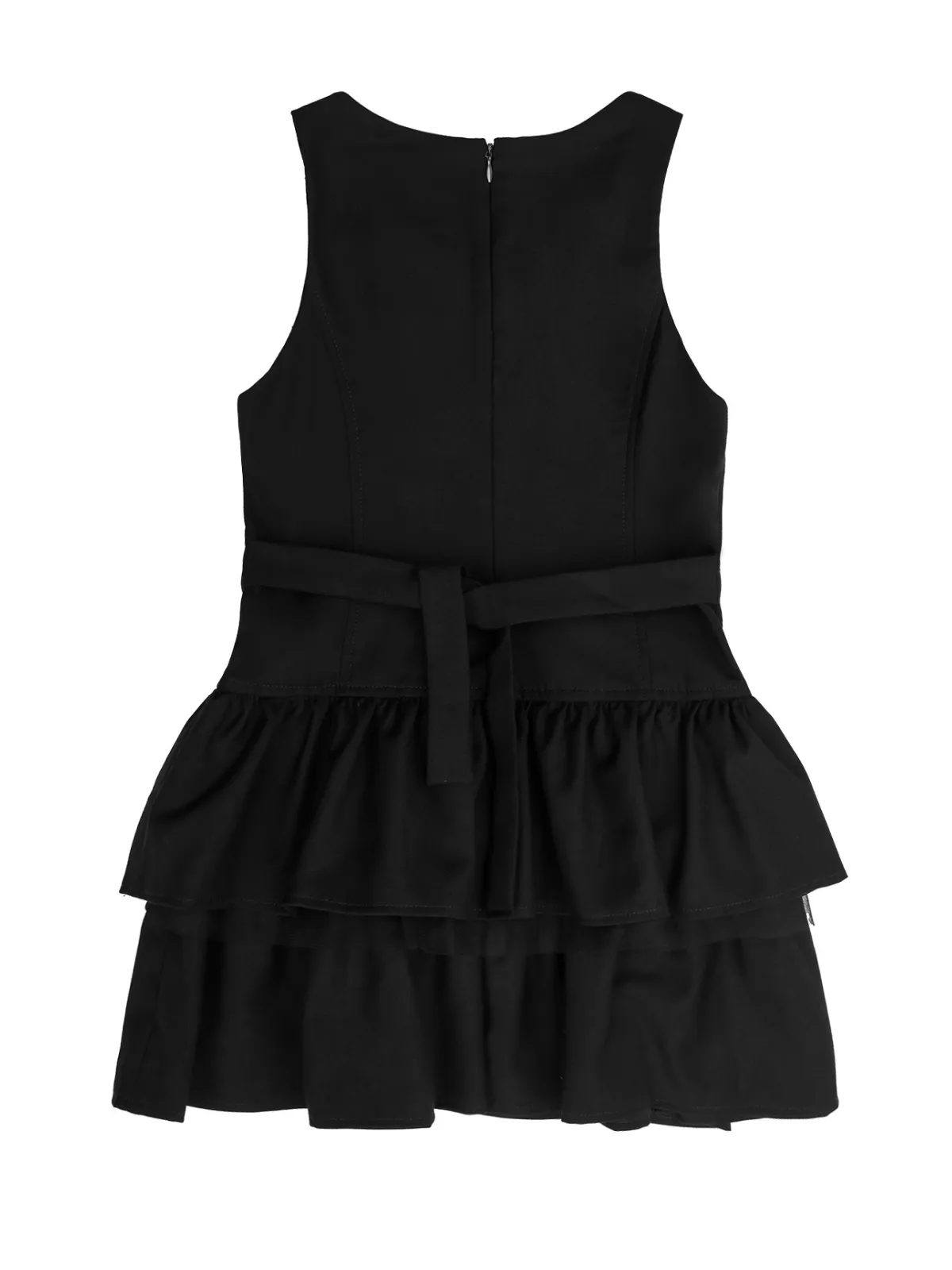 Black Bow Tiered Ruffle Dress by Kids Couture