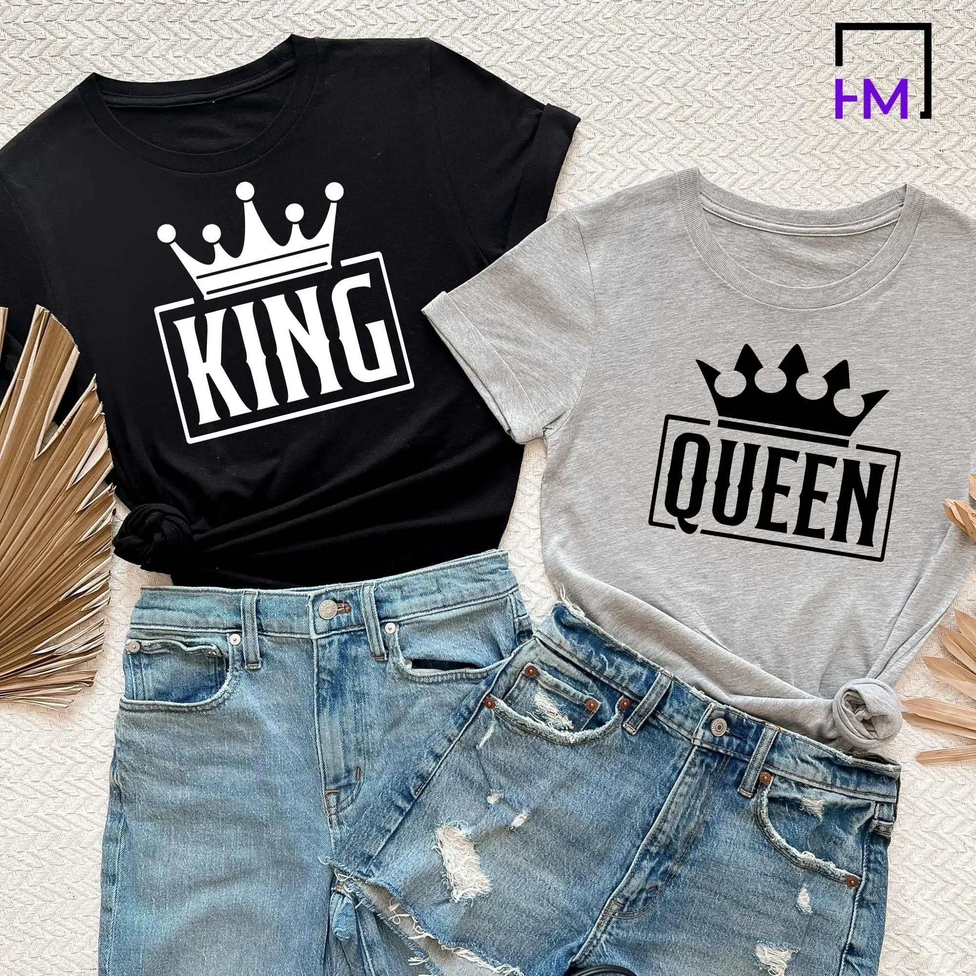 Black King African Queen Funny Couples Shirts