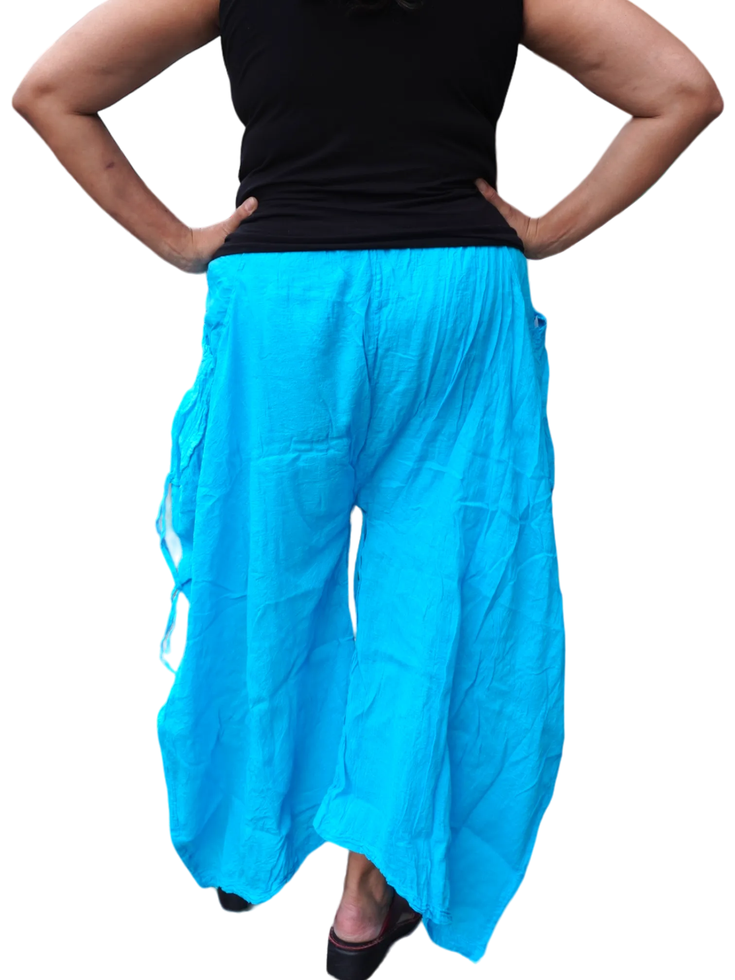 Bright Sky Blue Cotton Voile Tashi Versatile Pants/Skirt