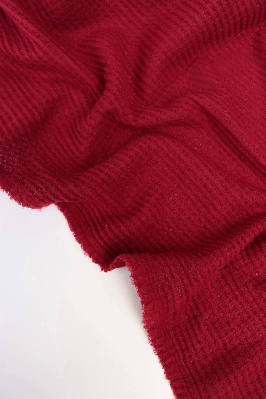 Burgundy Brushed Waffle Sweater Knit