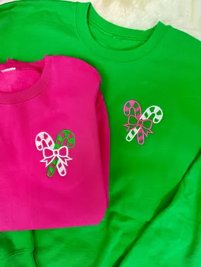 Candy Cane Embroidered Sweatshirt