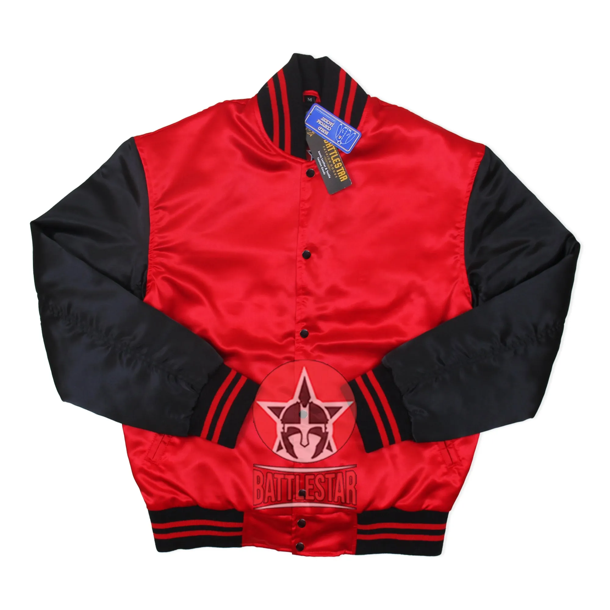 Cardinal Red & Black Classic Satin Varsity Jacket