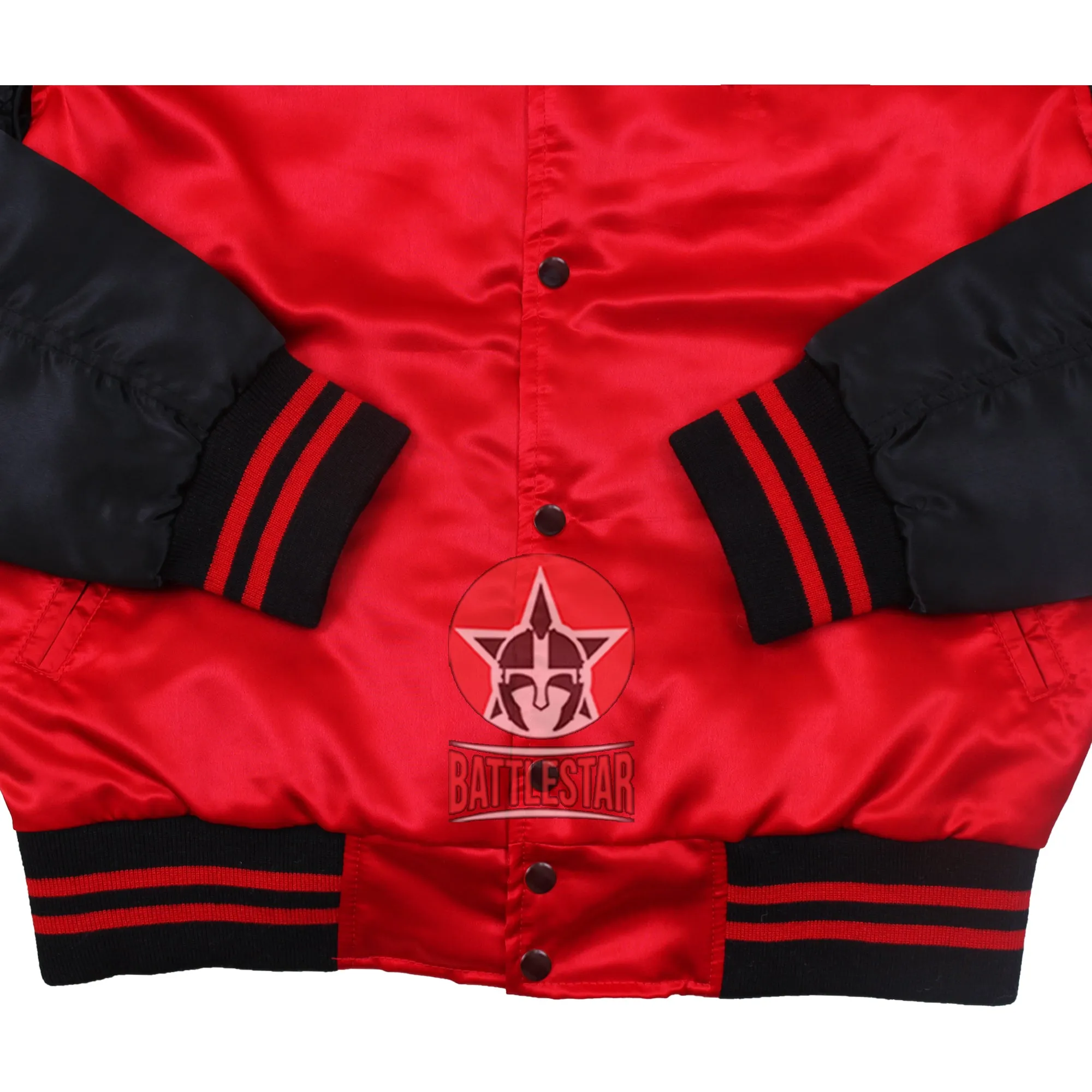 Cardinal Red & Black Classic Satin Varsity Jacket