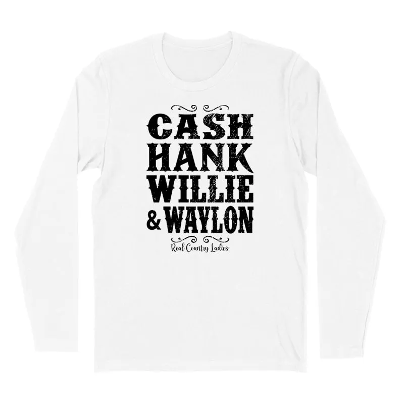 Cash Hank Willie Waylon Black Print Hoodies & Long Sleeves