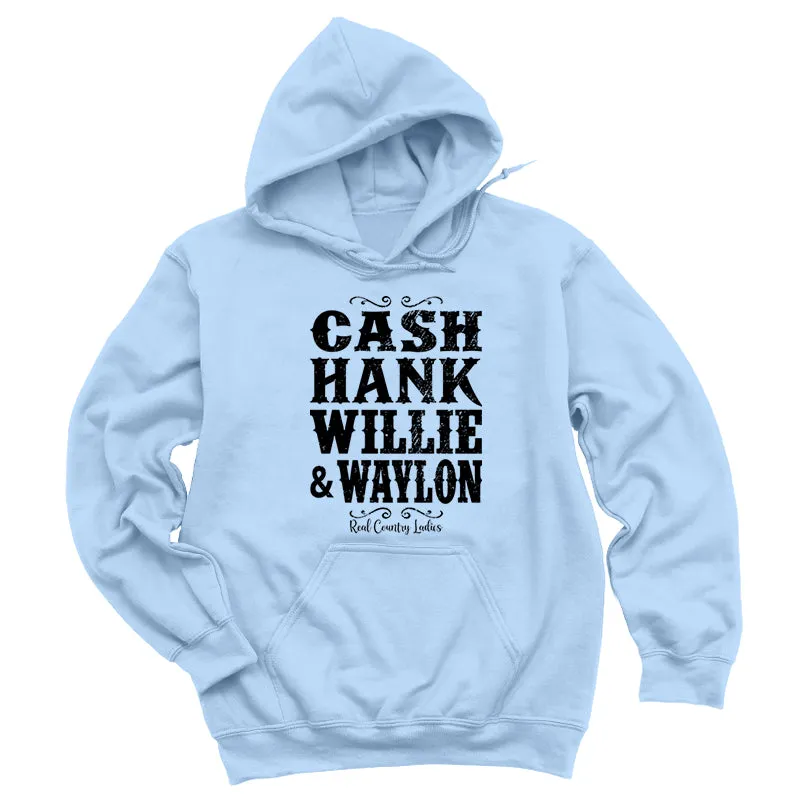 Cash Hank Willie Waylon Black Print Hoodies & Long Sleeves