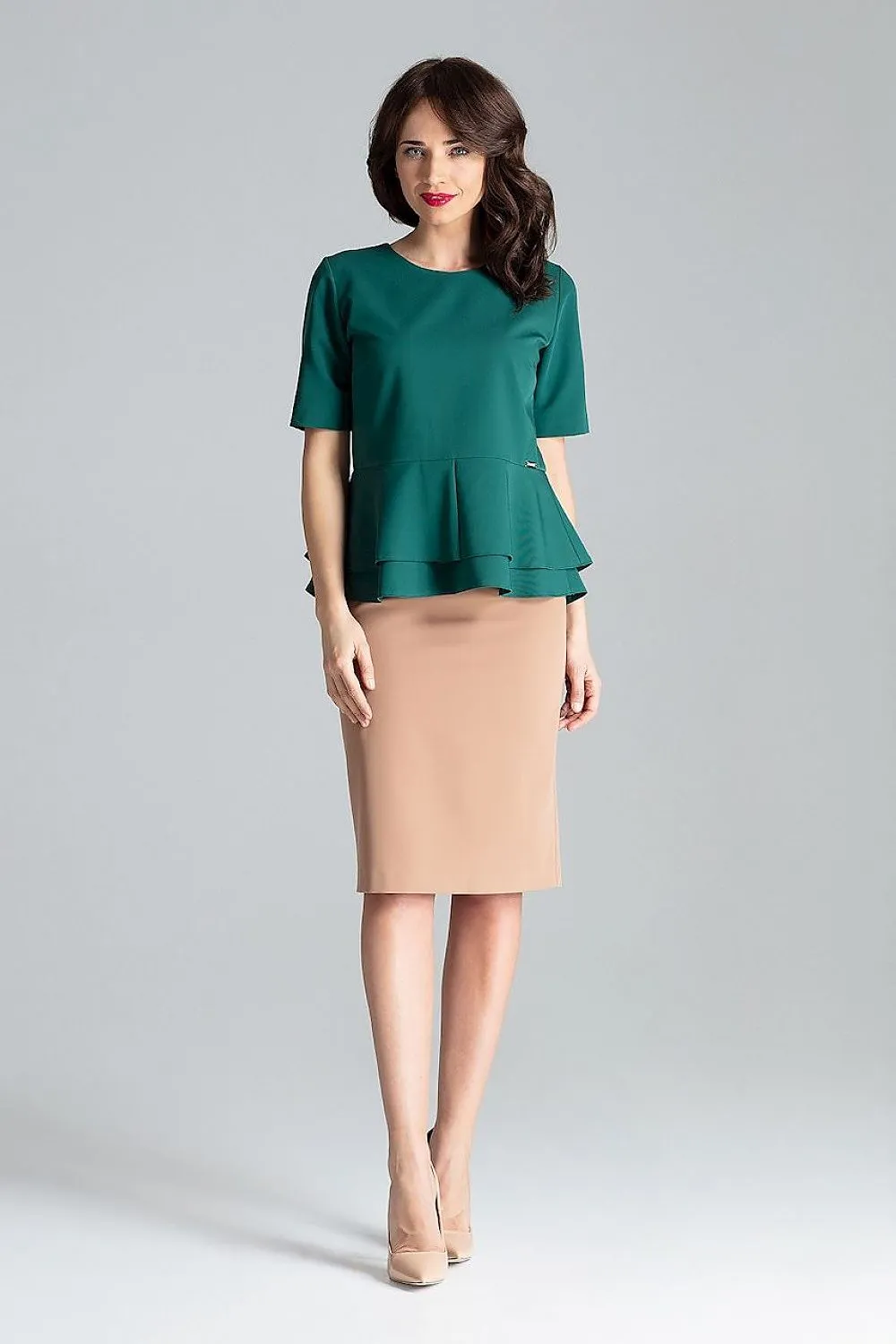 Chic Semi-Circular Neckline Blouse from Lenitif