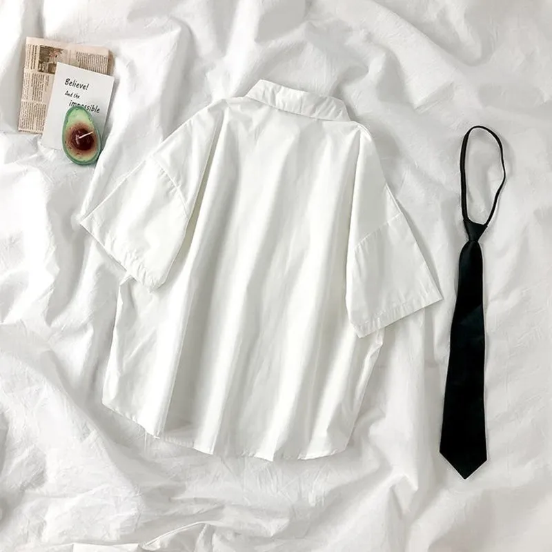 Chic Short Sleeve Lapel Blouse for Women