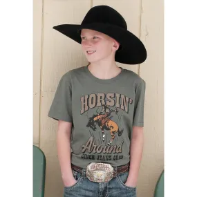 Cinch Boy's Olive Horsin' Around Tee