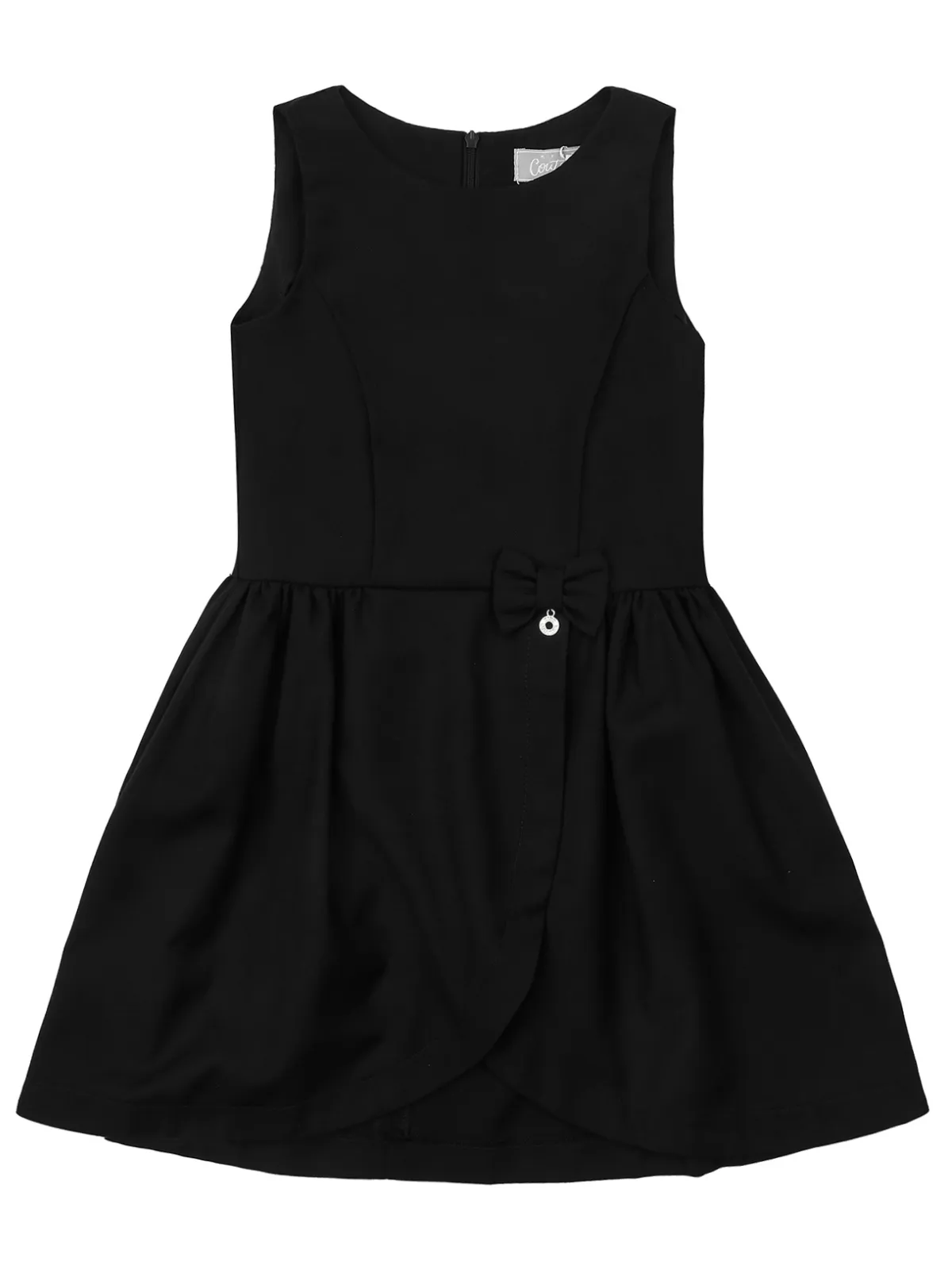 Classic Black Bow Accent A-Line Dress by Kids Couture