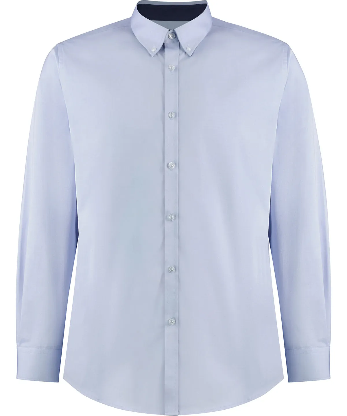 Contrast premium Oxford shirt (button-down collar) long-sleeved (tailored fit) | Light Blue/Navy