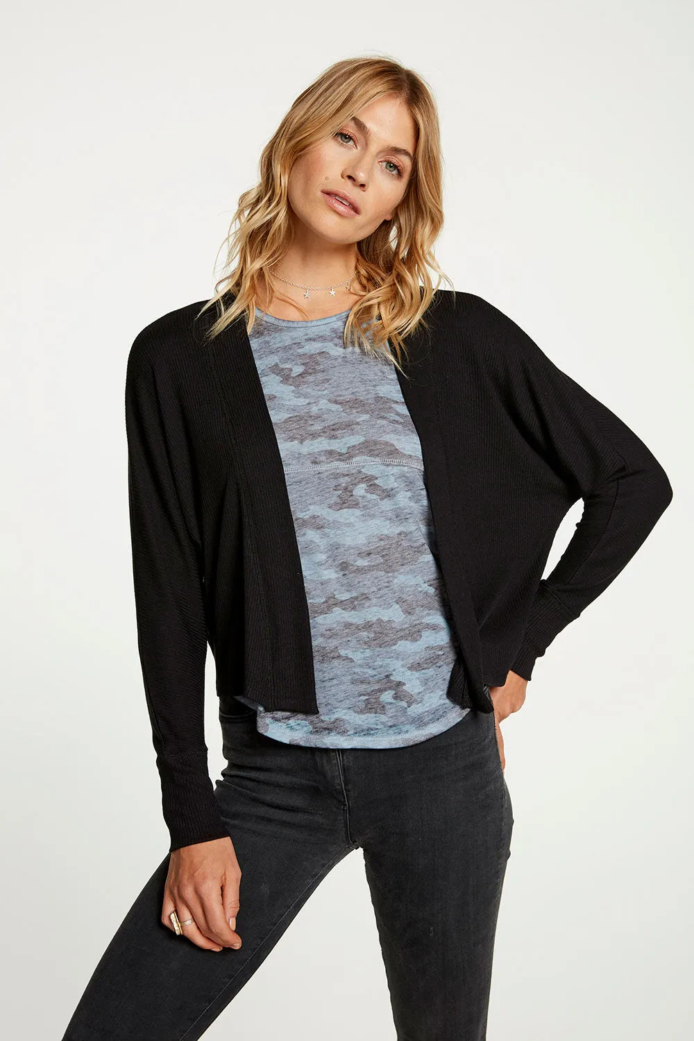 Cozy Rib Drop Shoulder Open Cardigan