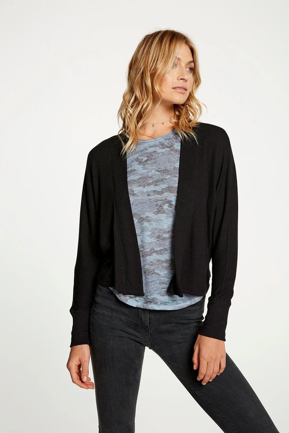 Cozy Rib Drop Shoulder Open Cardigan