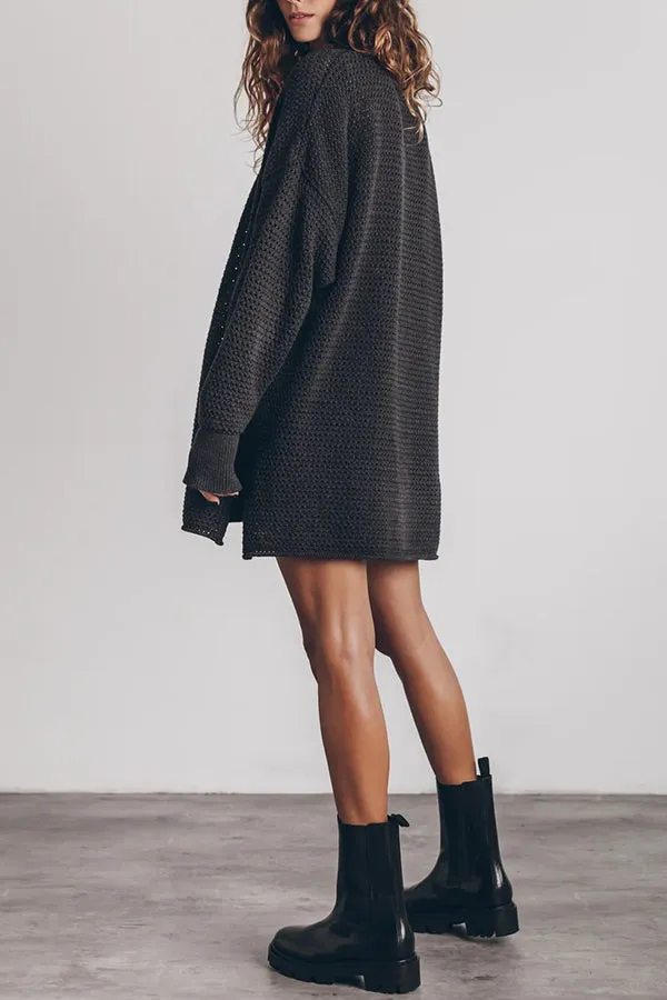 Cup of Cozy Knit Oversized Slit Side Sweater