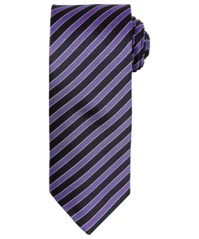 Double stripe tie | Rich Violet/Black