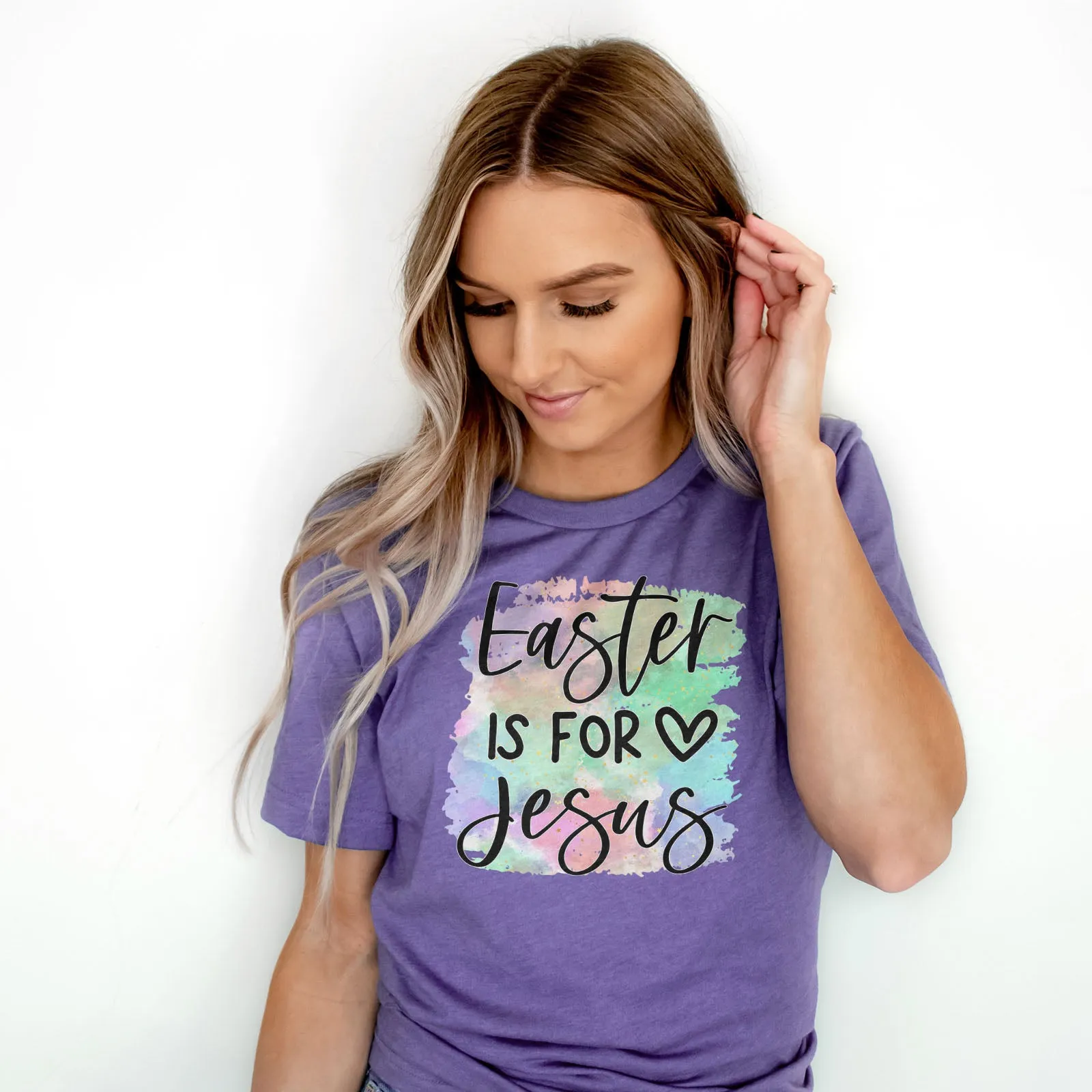 Easter Is For Jesus Rainbow Watercolor Tee