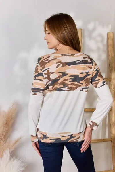 Full Size Printed Round Neck Blouse