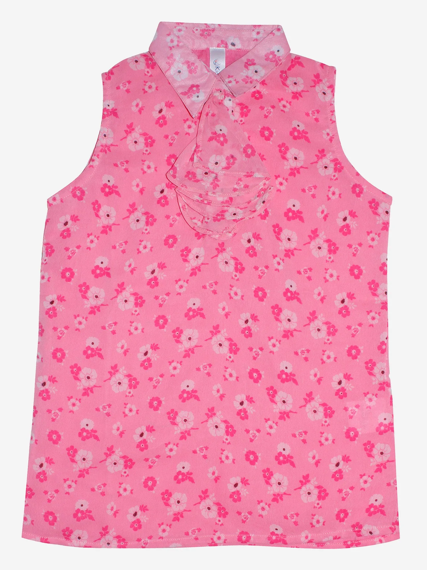 Girls Sleeveless Collar Top