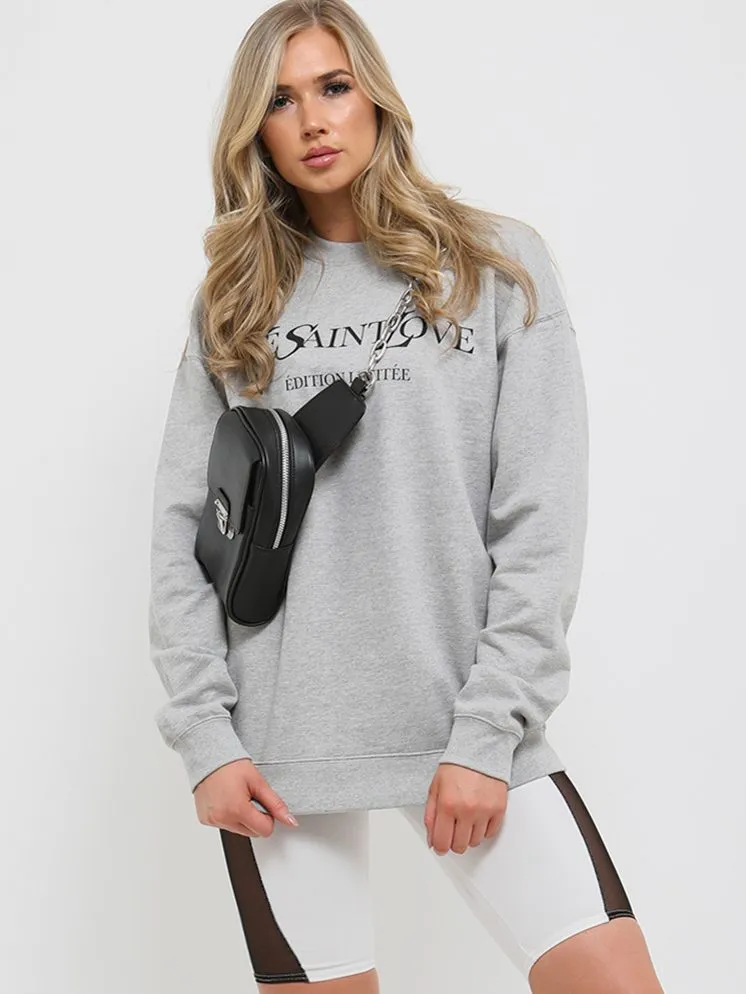 Gracie Ye Saint Love Sweatshirt Jumper In Grey