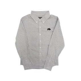 Grey BFLO Broadcloth Gingham Oxford Dress Shirt