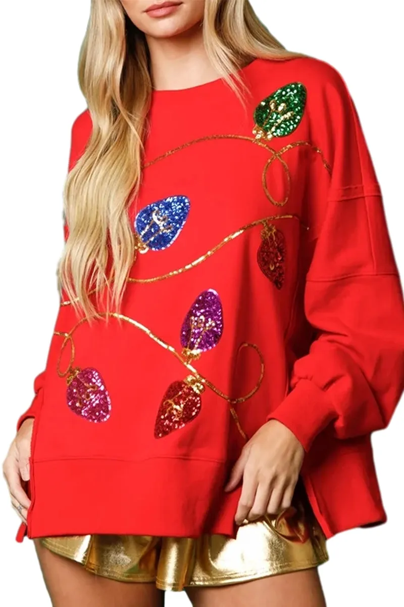 HTT1267 Holiday Sparkle Sweater Top