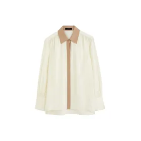 JOSEPH EVORA SILK CREPE DE CHINE COLOR BLOCK BLOUSE