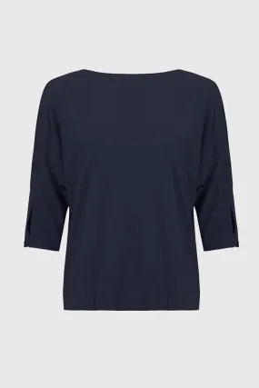 Joseph Ribkoff Silky Knit Boxy Top - Midnight Blue