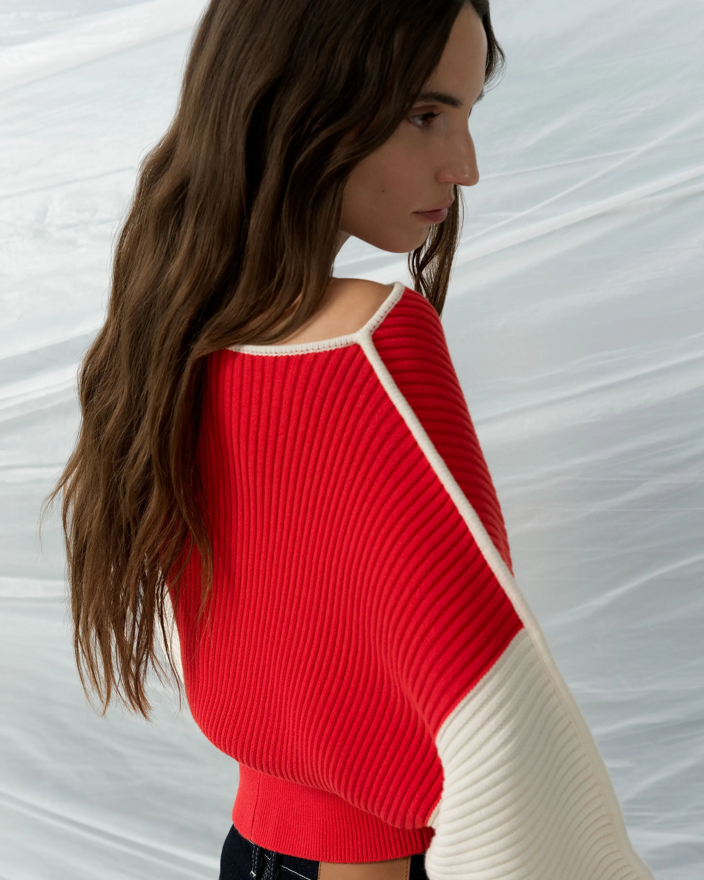 Lily Drop Shoulder Colour Block Jumper