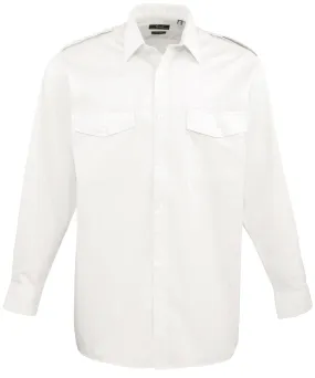 Long sleeve pilot shirt | White