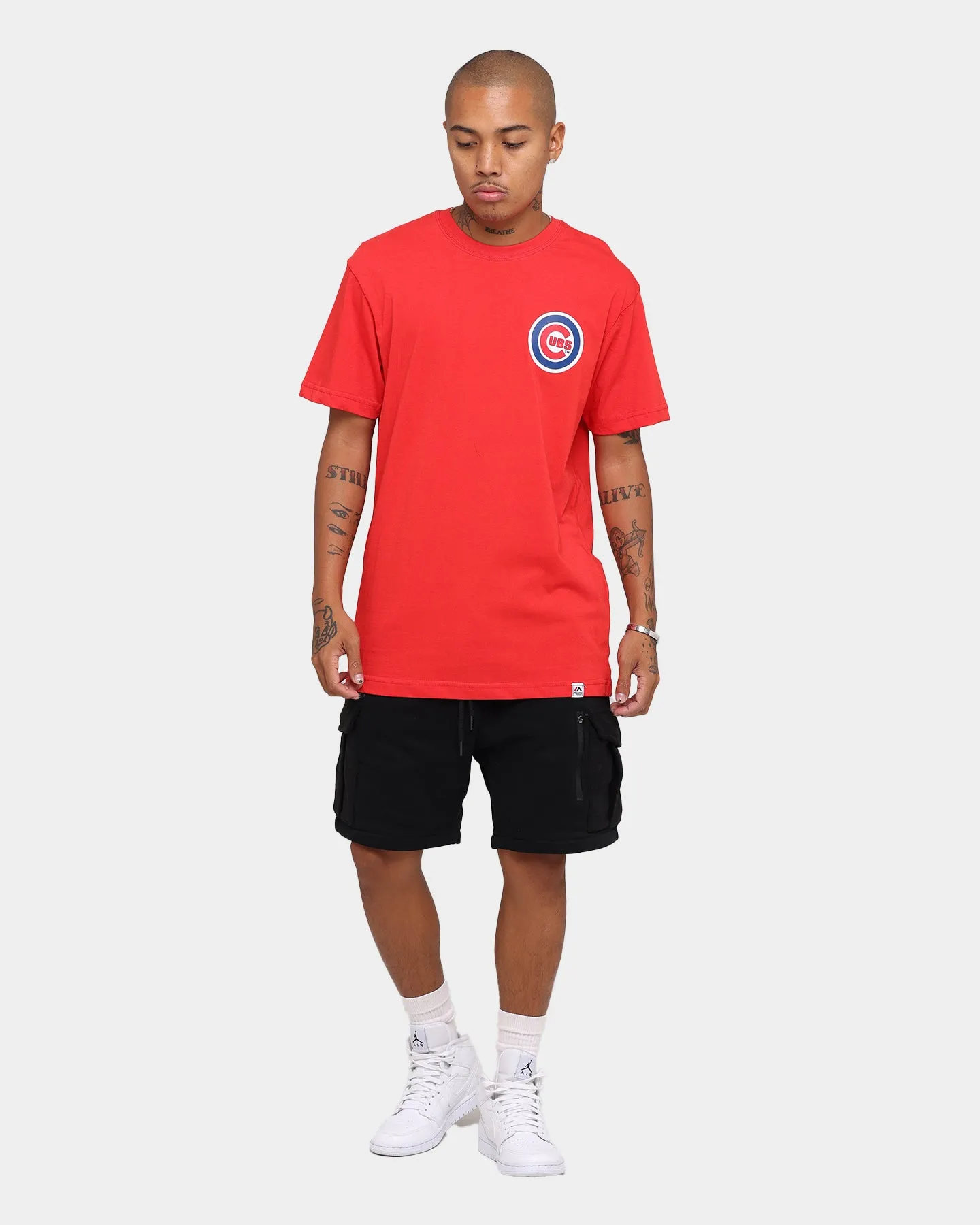 Majestic Athletic Chicago Cubs Jeaner Short Sleeve T-Shirt Red