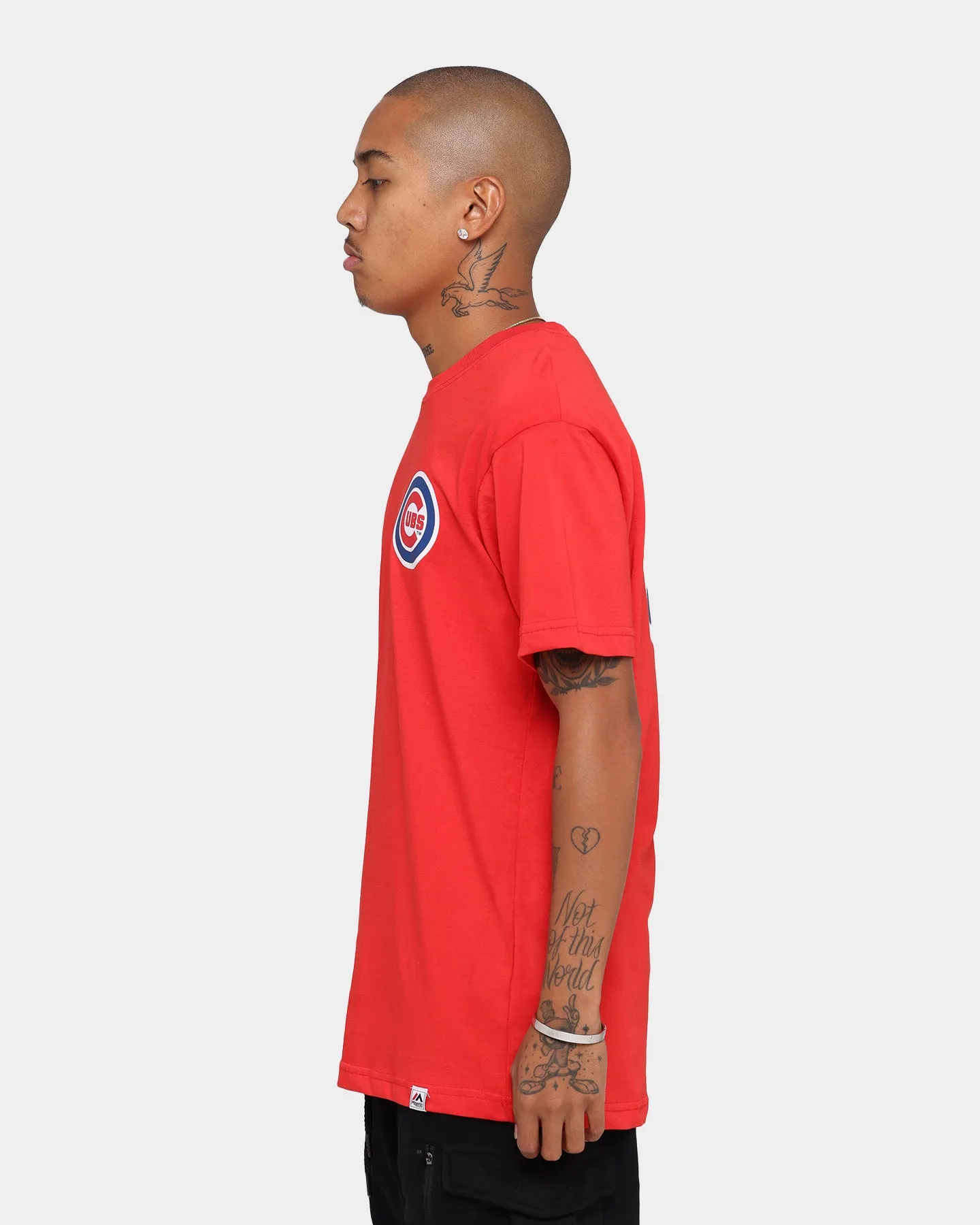 Majestic Athletic Chicago Cubs Jeaner Short Sleeve T-Shirt Red