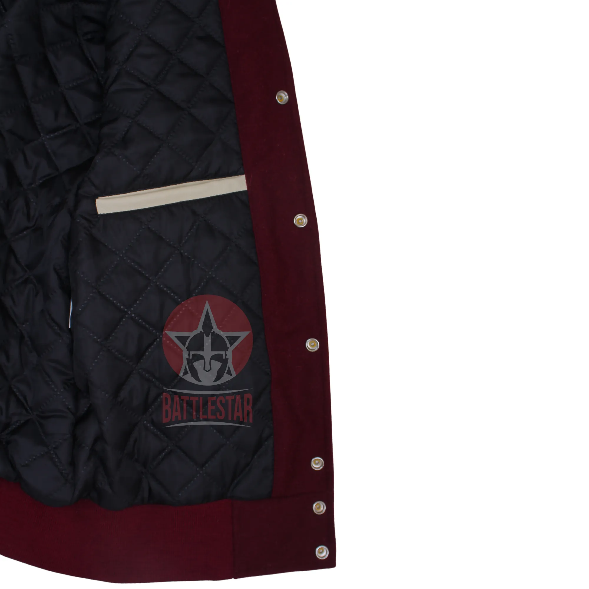 Maroon Wool Cream Leather Sleeves Varsity Jacket