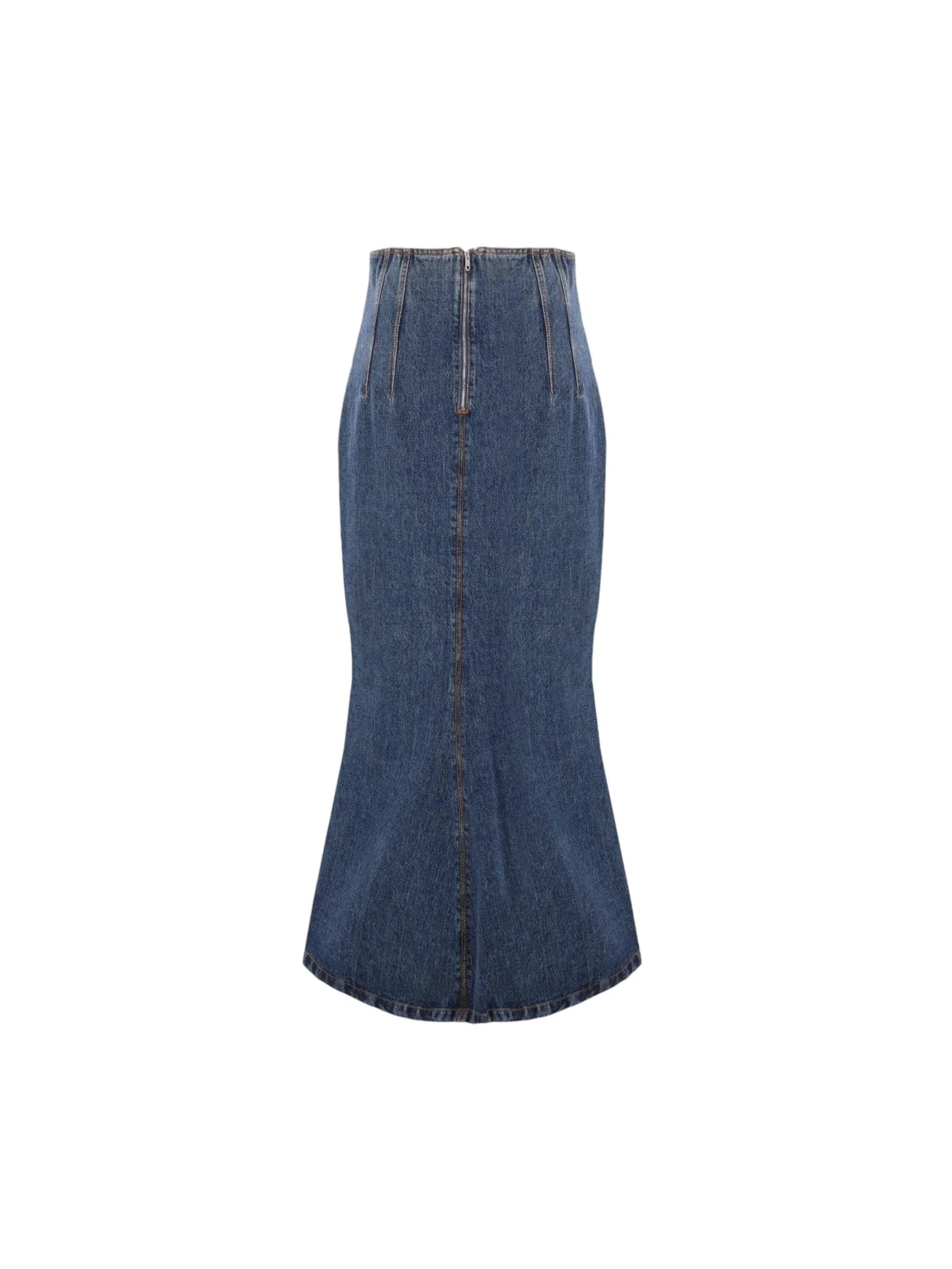 Mermaid Flared Skirt Denim