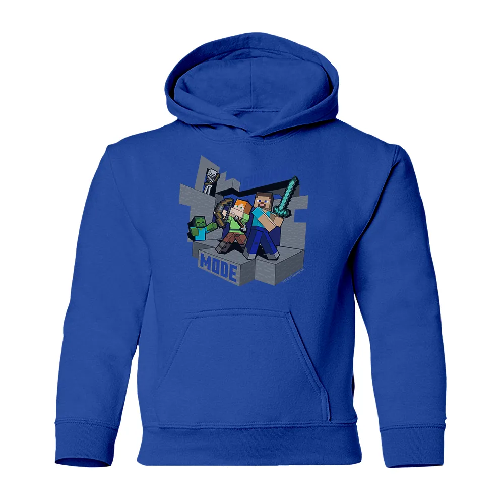 Minecraft Survival Mode Kids Pullover Hoodie