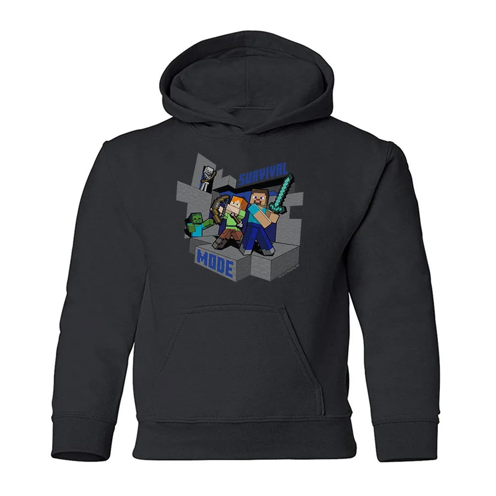 Minecraft Survival Mode Kids Pullover Hoodie