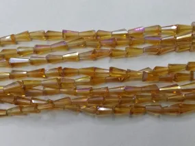 Pastel Brown Conical Crystal Glass Beads (Wholesale)