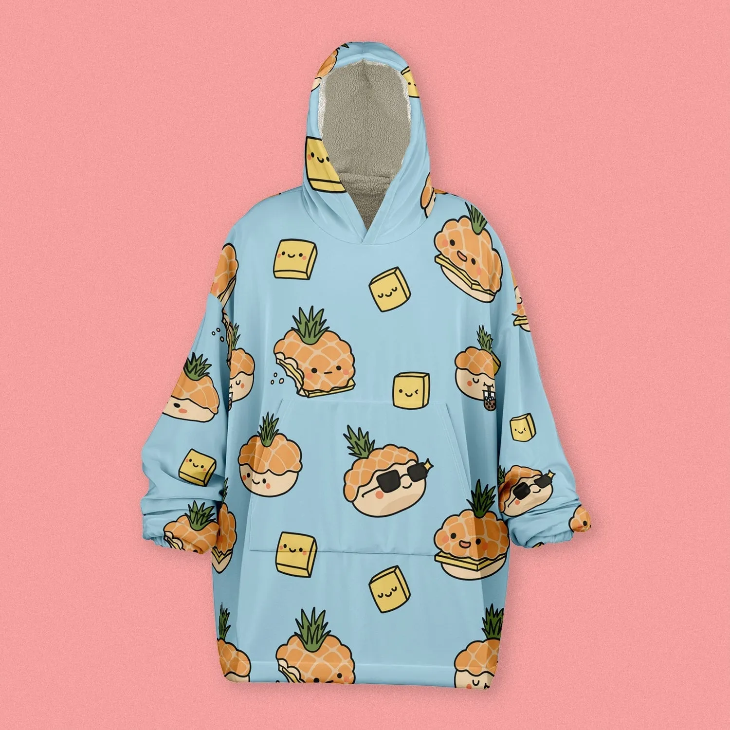 Pineapple Bun Snug Blanket Hoodie