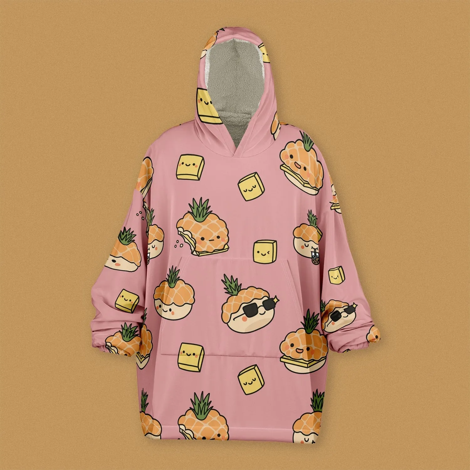 Pineapple Bun Snug Blanket Hoodie