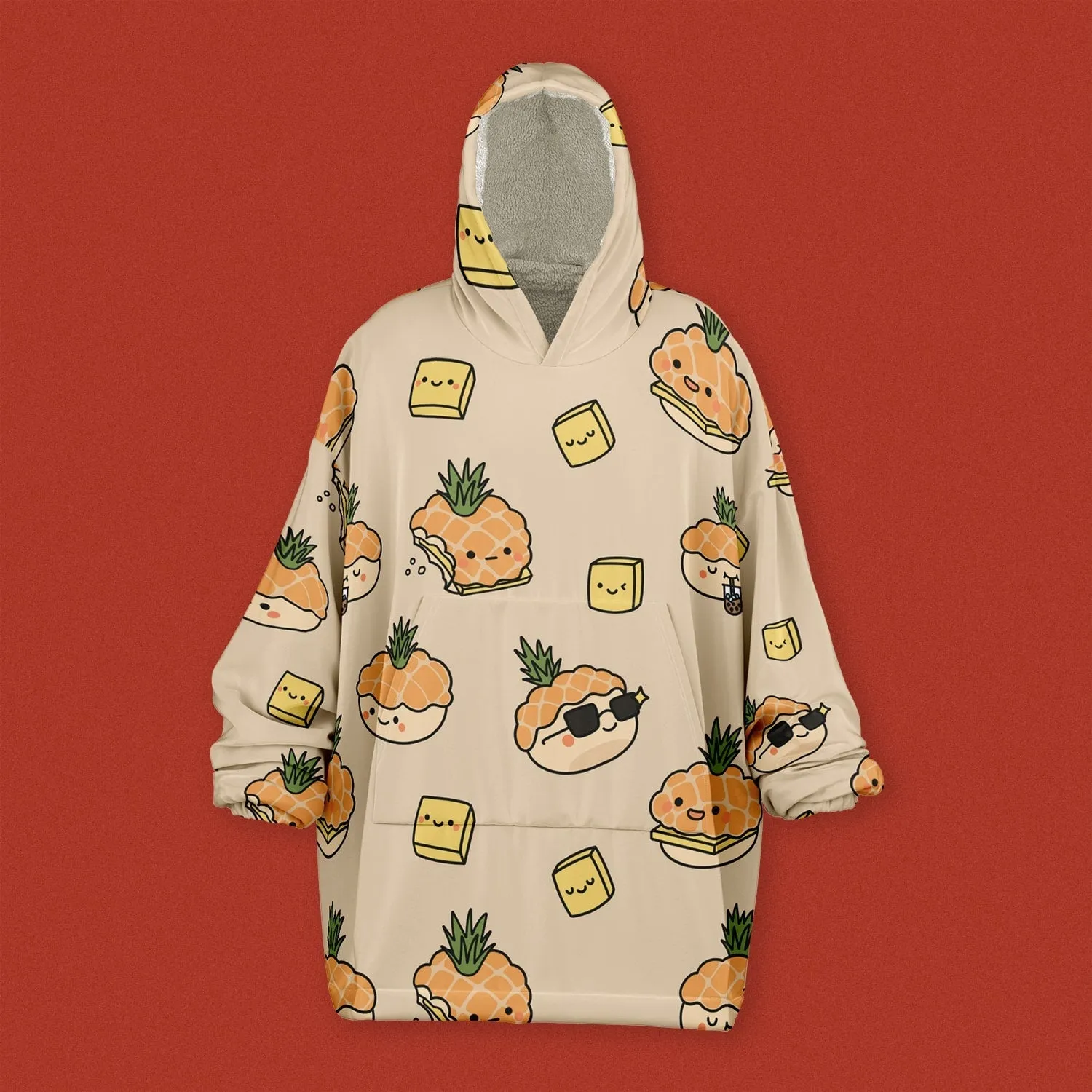 Pineapple Bun Snug Blanket Hoodie